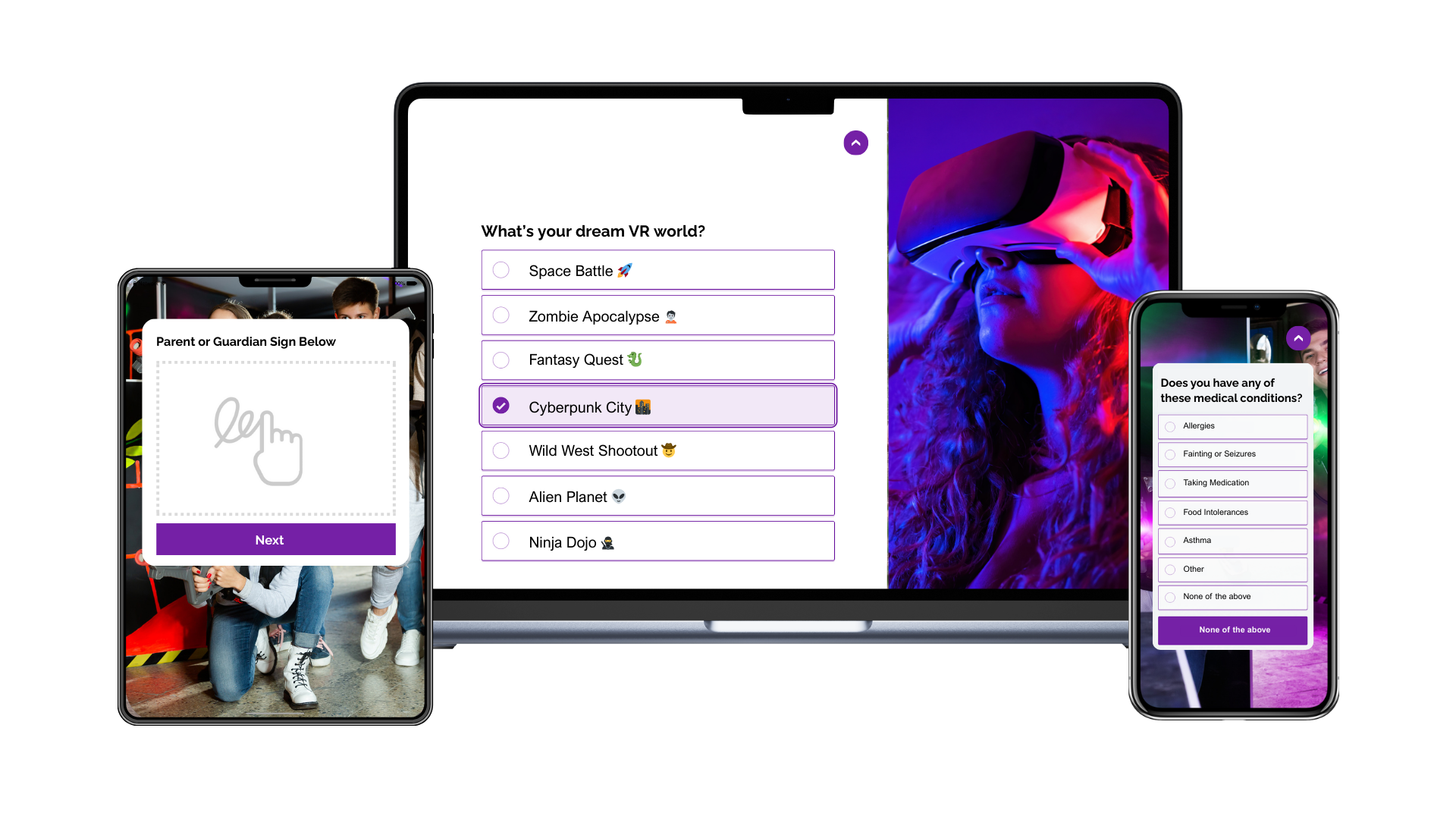 VR and Laser Tag Digital Waiver Dashboard